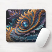 Dragon Eye Modern Abstrakt Geometric Fraktal Name Mousepad (Mit Mouse)