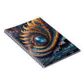 Dragon Eye Modern Abstrakt Geometric Fraktal Name Notizblock (Rechte Seite)
