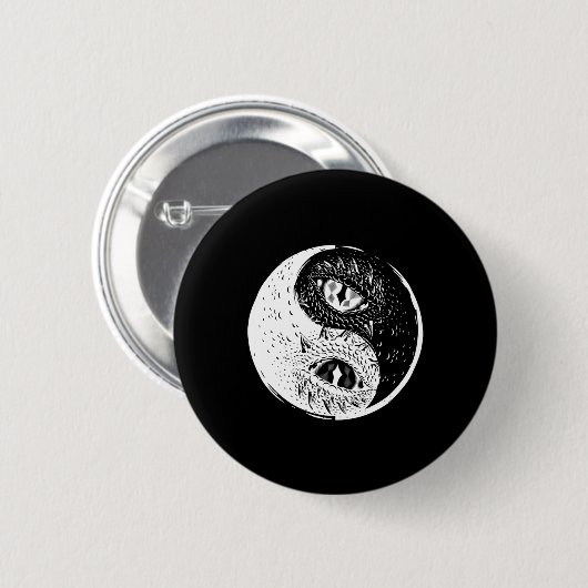 Dragon Eye Yin Yang China Harmonie Taoismus Zen Ge Button (Vorne & Hinten)