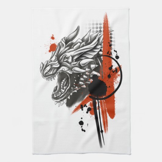 Dragon Face Trash Polka Geschirrtuch (Vertikal)