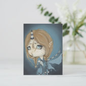 Dragon Fairy Postcard blau Postkarte (Stehend Vorderseite)