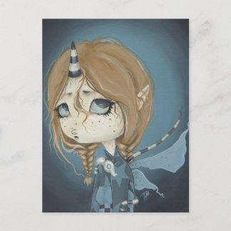 Dragon Fairy Postcard blau Postkarte