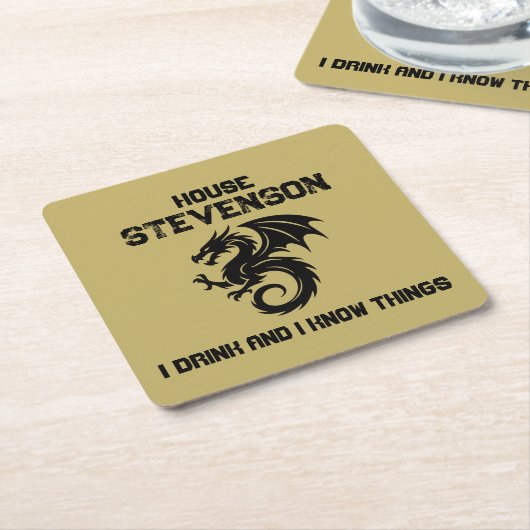 Dragon Family Logo  Rechteckiger Pappuntersetzer (angewinkelt)