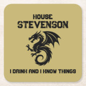 Dragon Family Logo  Rechteckiger Pappuntersetzer (Vorderseite)