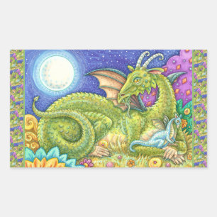 DRAGON FAMILY NÄCHSTE GENERATION, WIMSISCHE FANTAS RECHTECKIGER AUFKLEBER