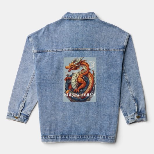 "Dragon Family" Sailor Jerry Style Denim Jacket Jeansjacke (Rückseite)