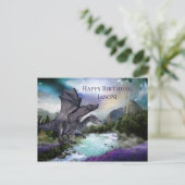 Dragon Fantasy Child Geburtstagskarte Postkarte (Stehend Vorderseite)