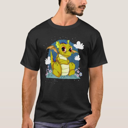 Dragon Fantasy Creature Animal Niedlich Dragon T-Shirt (Vorderseite)