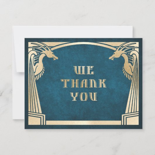 Dragon Fantasy Modern Deko Wedding Dankeskarte (Vorderseite)