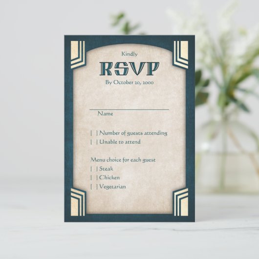 Dragon Fantasy Modern Deko Wedding RSVP Karte (Stehend Vorderseite)