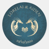 Dragon Fantasy Modern Deko Wedding Runder Aufkleber (Vorderseite)