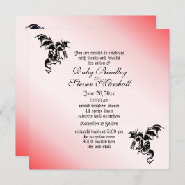 Dragon Fantasy Red Wedding Einladung