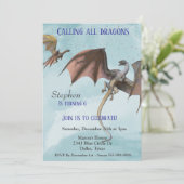 Dragon Fantasy Serpent Birthday Party Child's Einladung (Stehend Vorderseite)