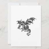 Dragon Fantasy White Brautparty Einladung (Rückseite)