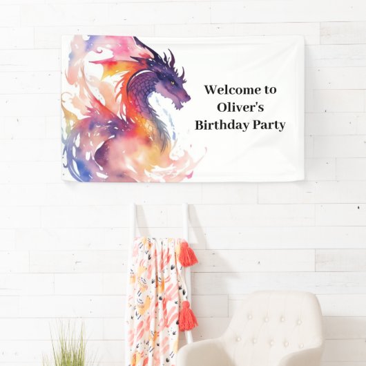 Dragon Fantasyland Adventure Birthday Banner (Insitu)