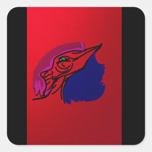 Dragon Fashionista Quadratischer Aufkleber (Vorderseite)