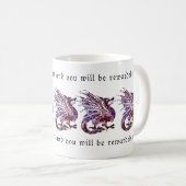 Dragon Fear Quotes - Mut und Stärke einbinden Kaffeetasse (VorderseiteRechts)