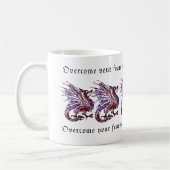 Dragon Fear Quotes - Mut und Stärke einbinden Kaffeetasse (Links)