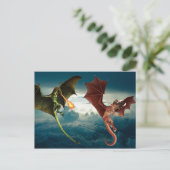 Dragon Fire Battle Fantasy Postkarte (Stehend Vorderseite)