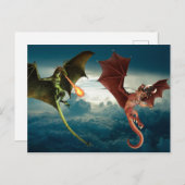 Dragon Fire Battle Fantasy Postkarte (Vorne/Hinten)