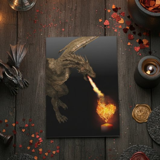Dragon Fire Breathing Heart Liebe Wyvern Karte