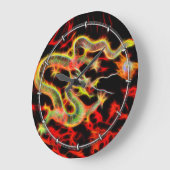 Dragon Fire decor on Lucky Energy Große Wanduhr (Winkel)