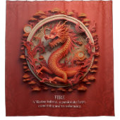 Dragon Fire Element Red Flames Fantasy Mystical Duschvorhang (Vorderseite)