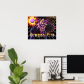 Dragon Fire - Fantasy Art Poster (Heimbüro)