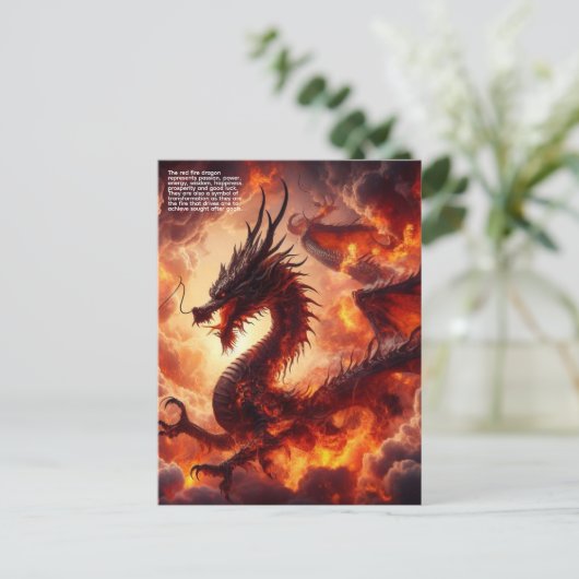 Dragon Fire Postkarte (Stehend Vorderseite)