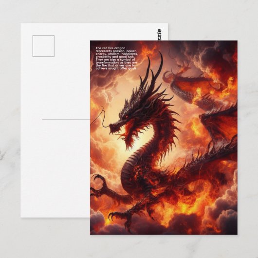 Dragon Fire Postkarte (Vorne/Hinten)