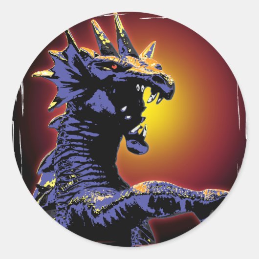 Dragon Fire Runder Aufkleber (Vorderseite)