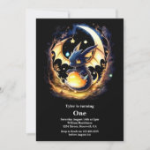 Dragon First Birthday Einladung (Vorderseite)