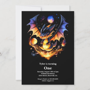 Dragon First Birthday Einladung