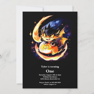 Dragon First Birthday Einladung