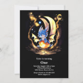 Dragon First Birthday Einladung (Vorderseite)