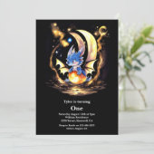 Dragon First Birthday Einladung (Stehend Vorderseite)