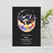 Dragon First Birthday Einladung (Stehend Vorderseite)