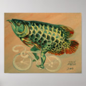 Dragon Fish on a Bicycle Poster (Vorne)
