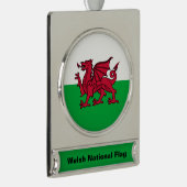 Dragon Flag of Wales, Celtic Welsh National Flag Banner-Ornament Silber (Rechts)