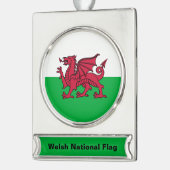 Dragon Flag of Wales, Celtic Welsh National Flag Banner-Ornament Silber (Links)