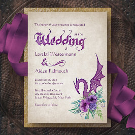 Dragon Floral Wedding Einladung