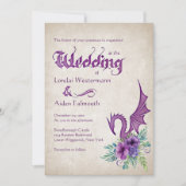 Dragon Floral Wedding Einladung (Vorderseite)
