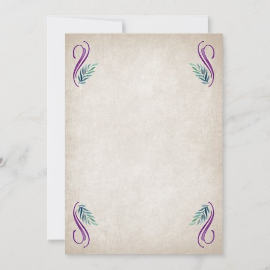 Dragon Floral Wedding Einladung (Rückseite)