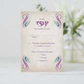 Dragon Floral Wedding RSVP Karte (Stehend Vorderseite)