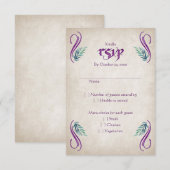 Dragon Floral Wedding RSVP Karte (Vorne/Hinten)