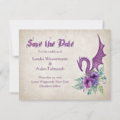 Dragon Floral Wedding Save The Date (Vorderseite)