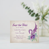 Dragon Floral Wedding Save The Date (Stehend Vorderseite)
