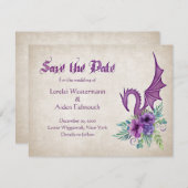Dragon Floral Wedding Save The Date (Vorne/Hinten)