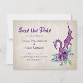 Dragon Floral Wedding Save The Date