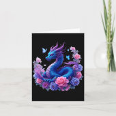 Dragon Flowers Beautiful Art Colorful Graphic Karte (Vorderseite)